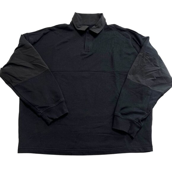 ALO Yoga MixMatch Rugby Sweatshirt in Black - Picture 1 of 4